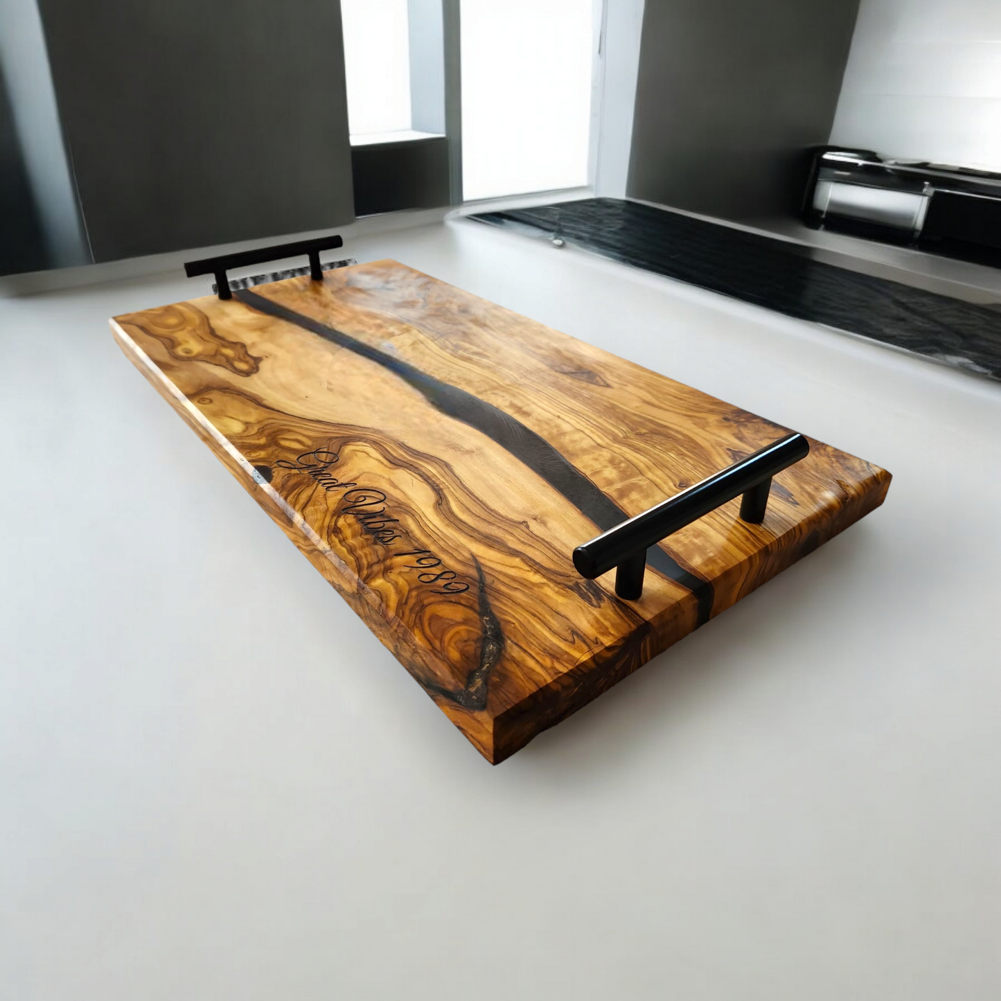 Personalized Olive Wood Epoxy Resin Board