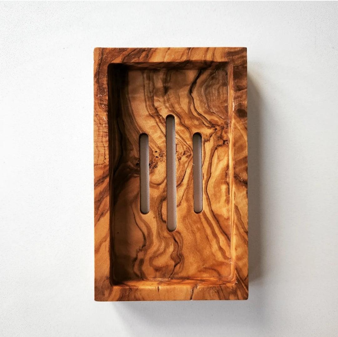 Olive Wood Soap Holder - Square Shape - dyarihandcrafts