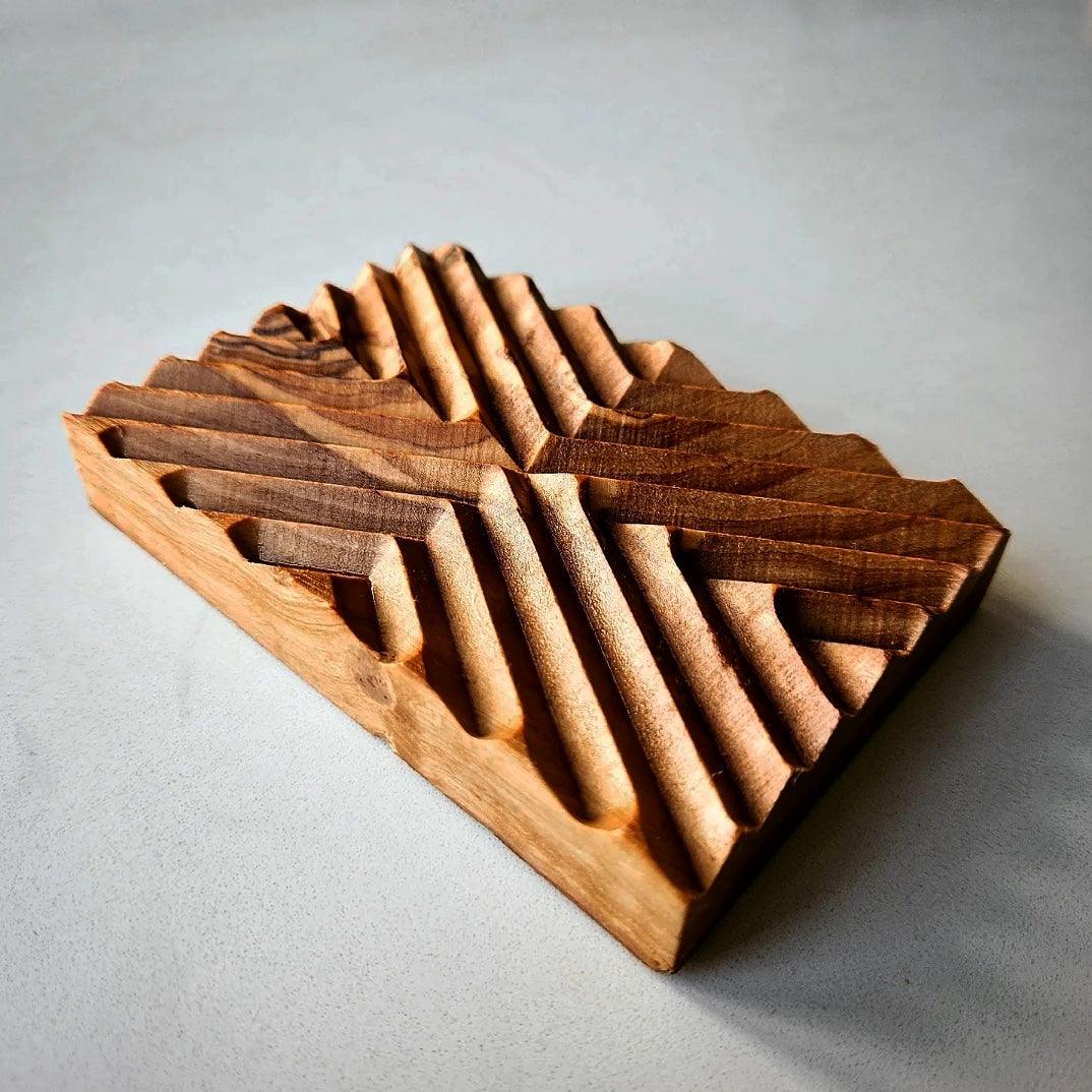 Olive Wood Soap Holder - X Shape - dyarihandcrafts